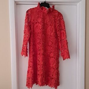 Tuckernuck 2hr Sale Elegant Red Guipure Lace Daphne Dress Sz M Excellent